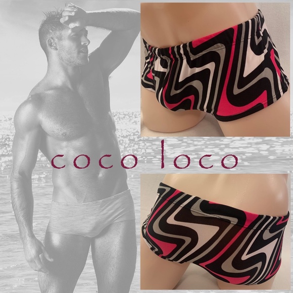 Coco Loco Square Cut Swim Briefs Small - Picture 1 of 3